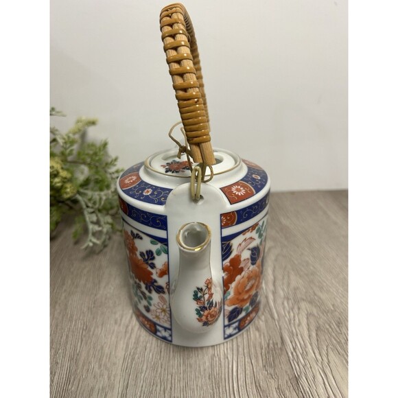 Vintage Japanese Tea Pot With Lid Bamboo Handle By Fred Roberts Co San Francisco - Picture 4 of 9